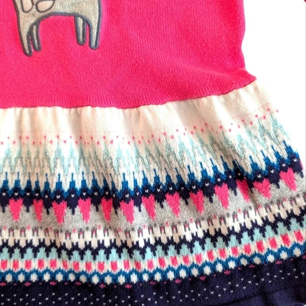 Gymboree Girls Pink Kids Dress Sweater with Giraffe Design Cotton Size 5T